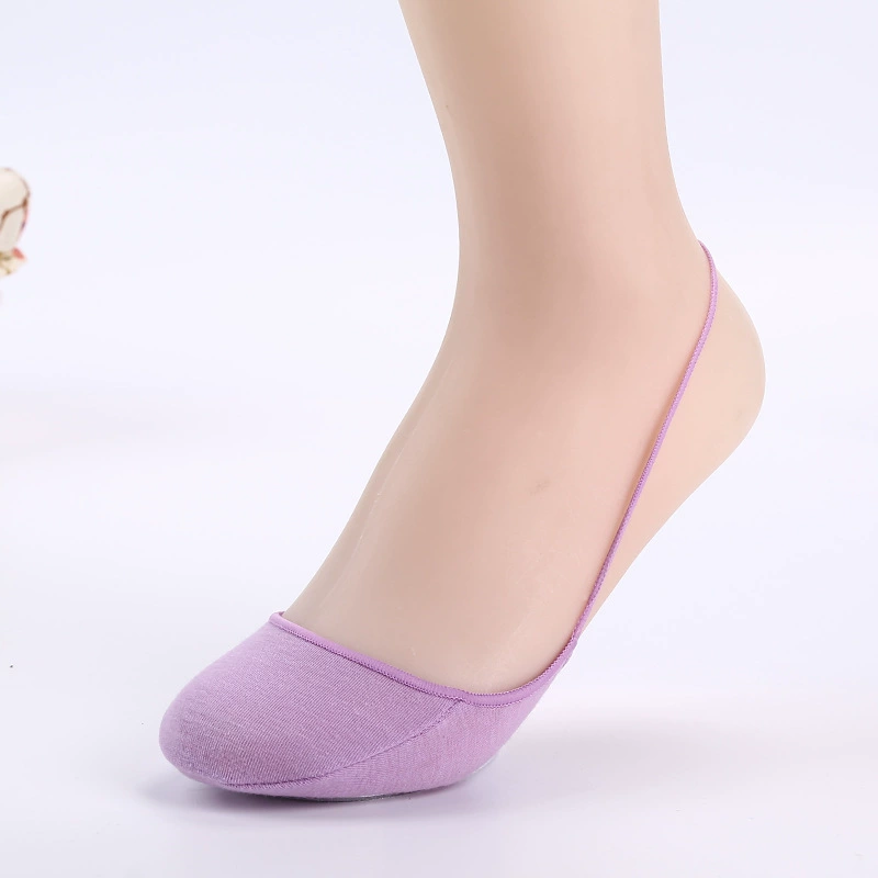 Half-foot invisible socks (Foot Charm) women's cotton no-show anti-slip, one size