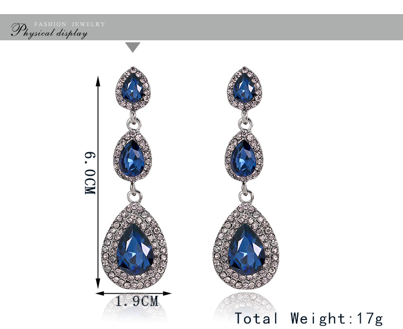 1 Pair Fashion Water Droplets Alloy Inlay Rhinestones Women's Drop Earrings display picture 1