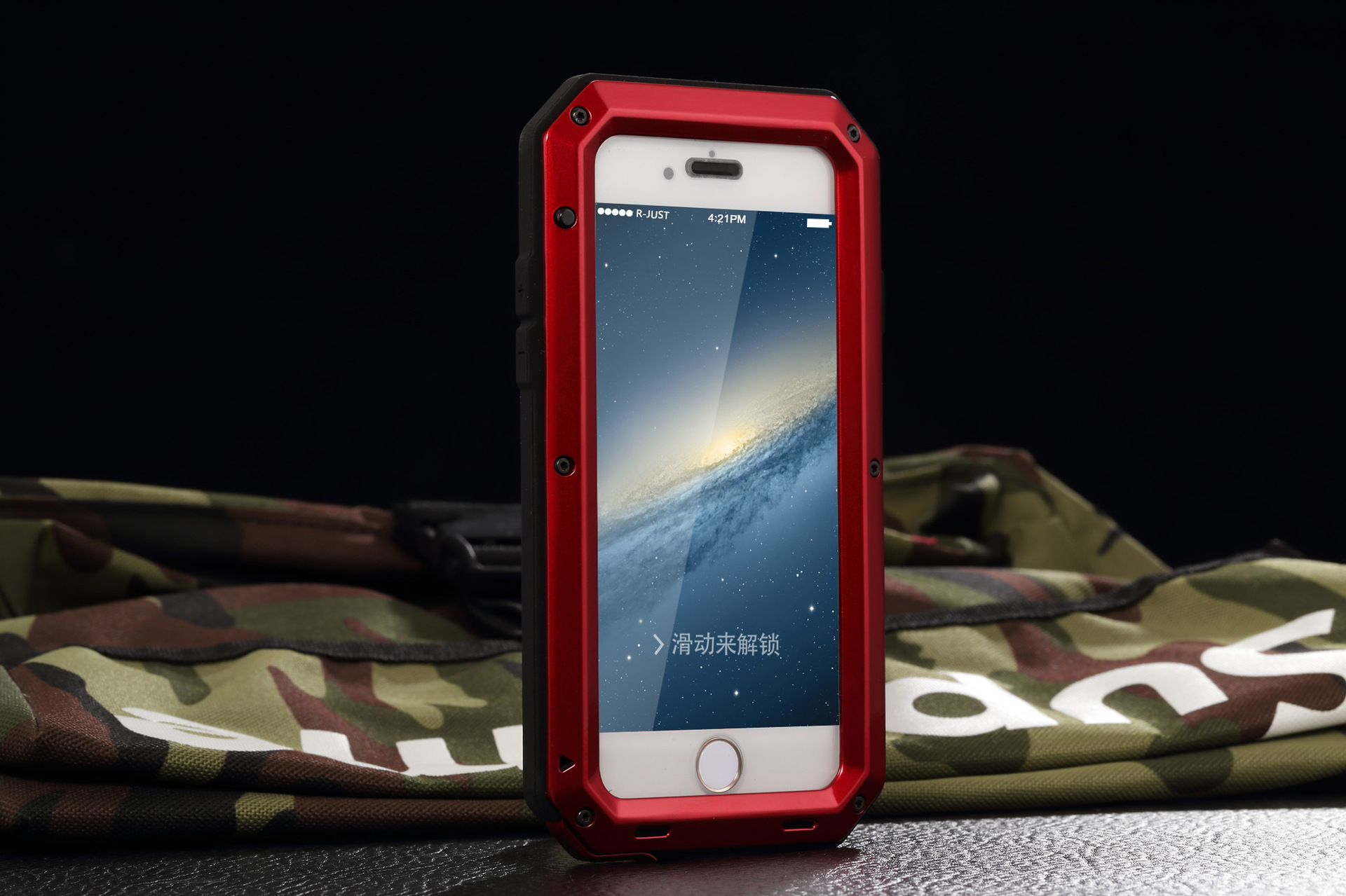 R-Just Extreme Premium Protection System Aluminum Heavy Duty Metal Case with Corning Gorilla Glass for Apple iPhone 6S Plus/6 Plus & iPhone 6S/6