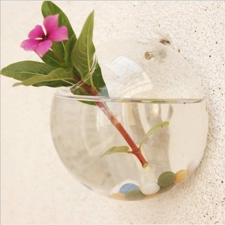 悬挂式墙壁花瓶透明玻璃水培装饰器皿创意居家装饰工艺品|ru