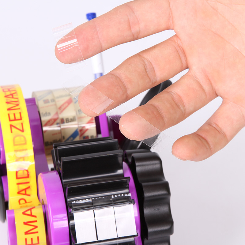 Porta cinta multifuncional grande y pequeño, cortador de papelería con rodillo automático de plástico, cortador de entrega de pegamento de sellado transparente