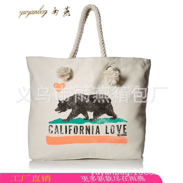 工厂直销印花棉帆布手提袋妈咪包休闲购物袋购物收纳包帆布袋