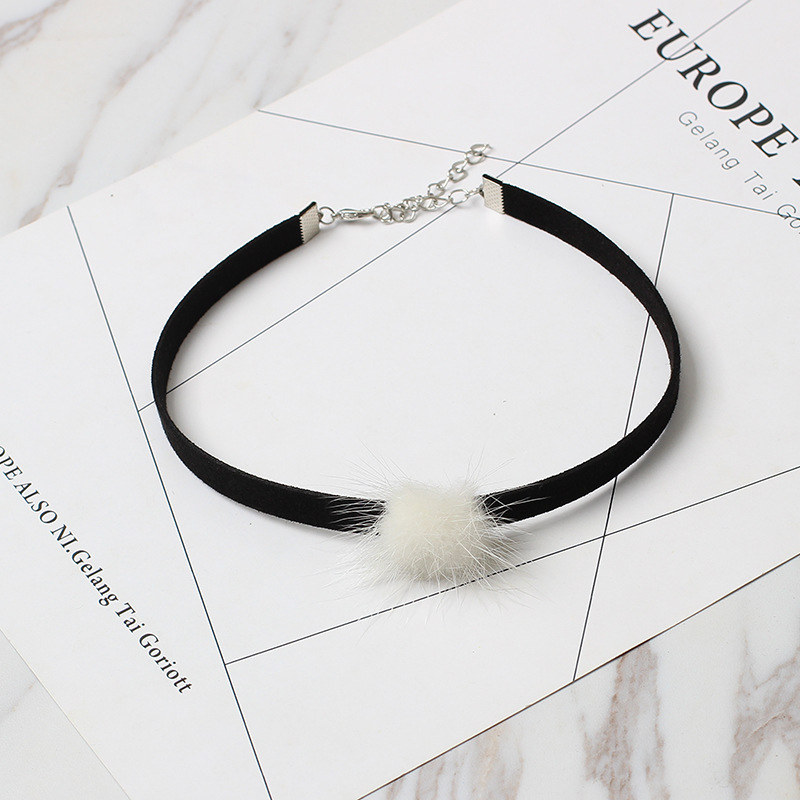 4g Weight Necklace Classification Wedding, Travel Occasion Women'S Gender Plating Design Coffee, Grey, White, Black Color Fashion Velvet Rabbit Bandage Necklace 4