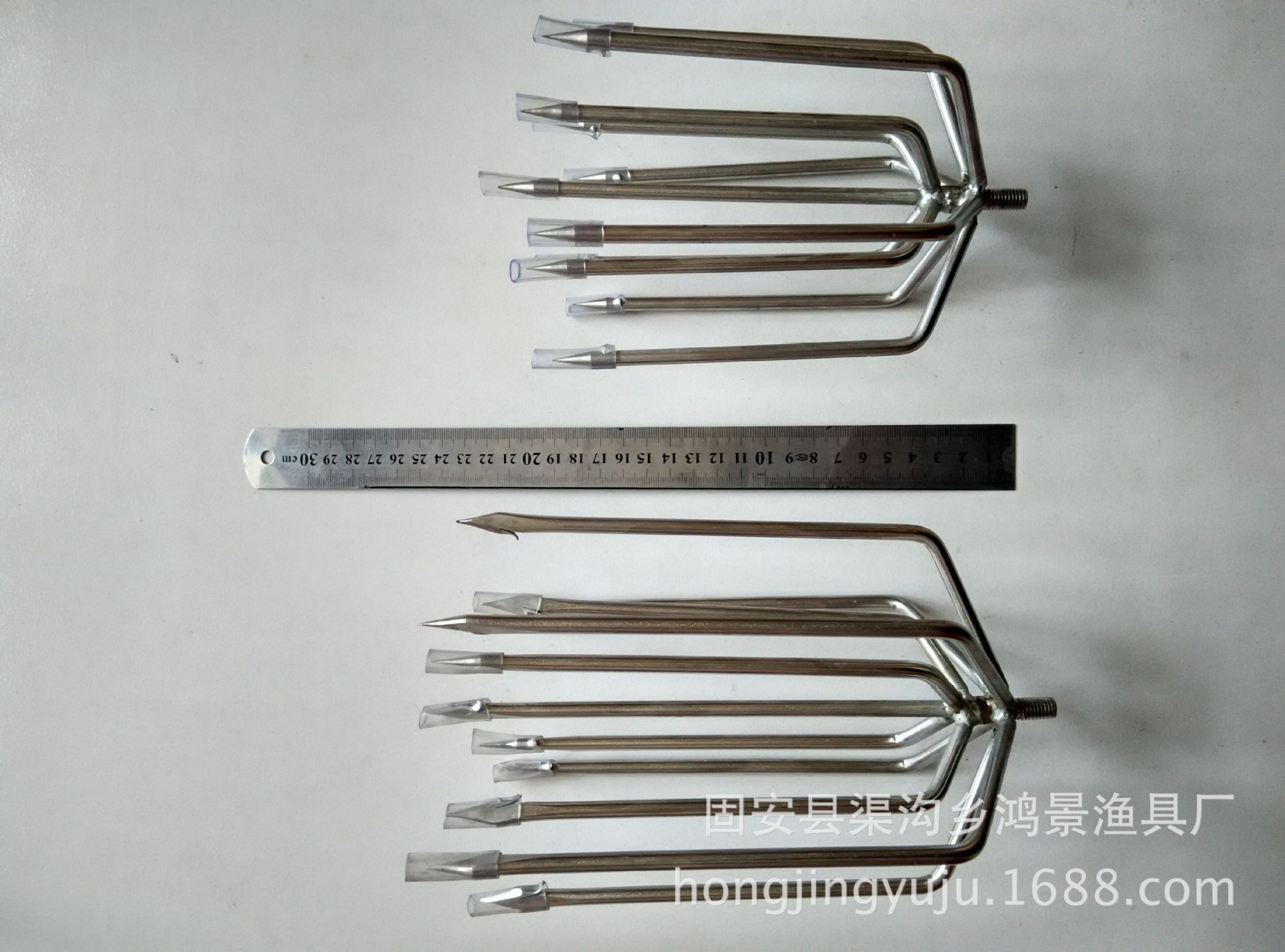 不锈钢鱼叉 圆鱼叉 钓鱼用品灯笼叉7齿五齿圆刺鱼叉11齿鱼叉杆-阿里巴巴