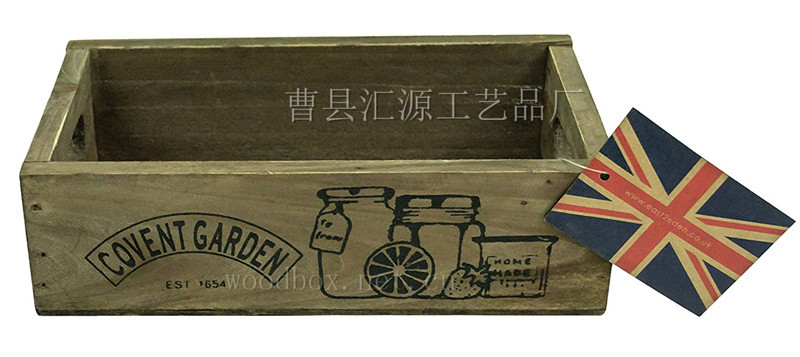 12  定做出口带把手无盖托盘木盘式木盒  复古做旧乡村美国