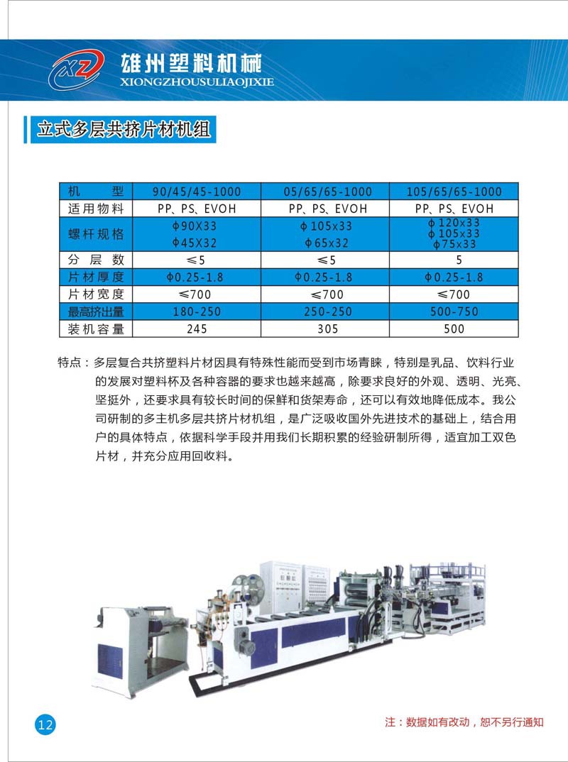 立式多层共挤片材机组