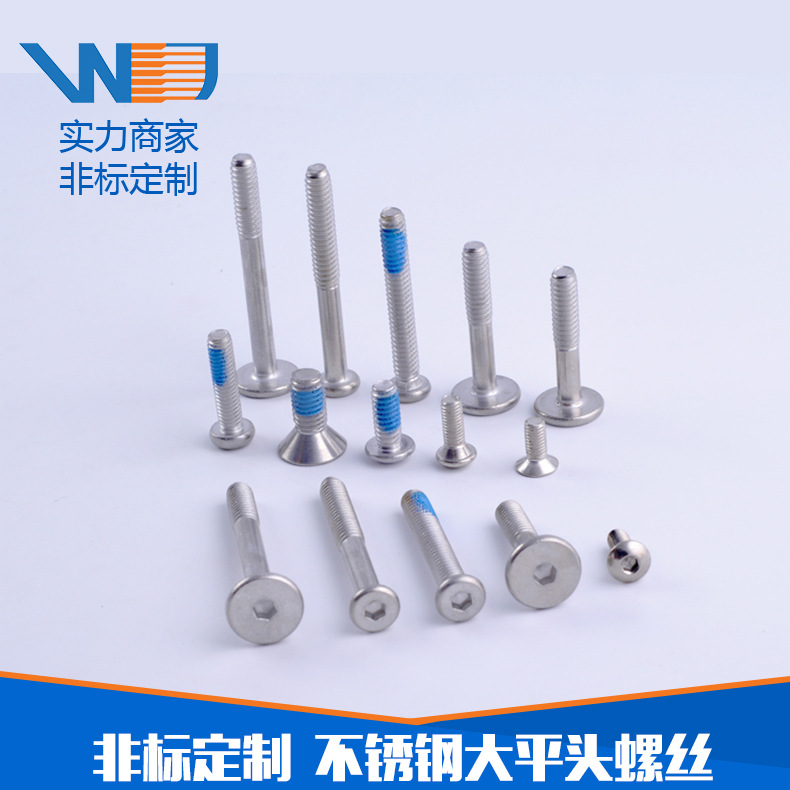 厂家直销不锈钢大平头螺丝 内六角螺丝钉 机丝螺栓非标定制可批发
