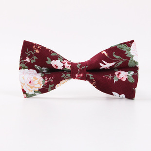 New printed men's business casual bow tie Korean narrow cotton bow tie British wedding spot wholesale