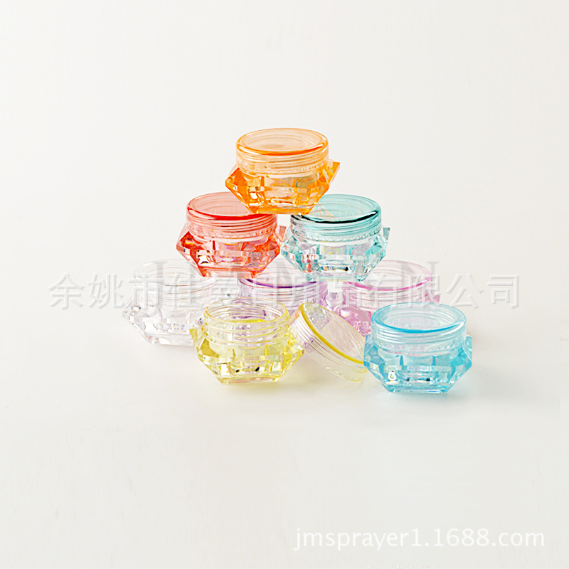 3克5克钻石瓶膏霜盒化妆品分装盒瓶试用装小样盒瓶钻石膏霜盒瓶 