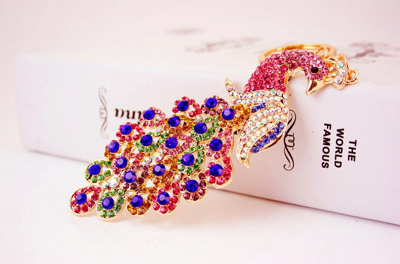 56g Weight Travel Occasion Alloy, Metal Material Animal Pattern Unisex Gender Dark Blue, Lake Blue, Pink, Purple, Blue, Yellow Color Chinese Style Creative Cute Diamond Keychain 8