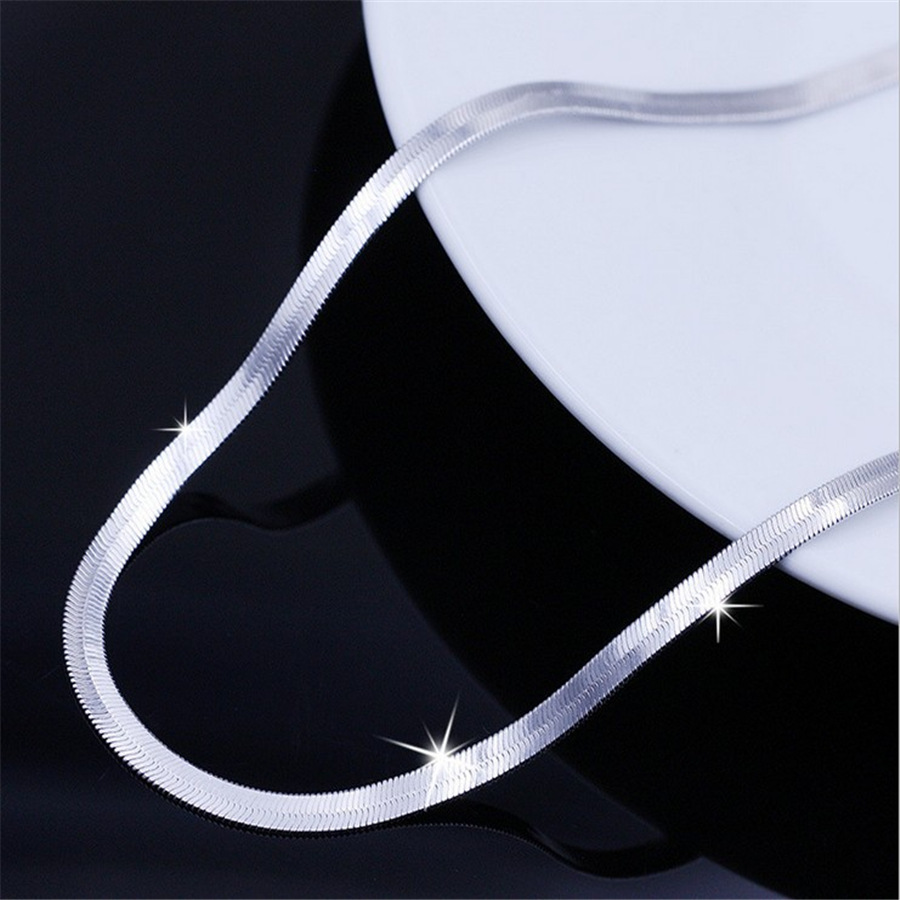 Collier chaîne serpent vintage argent plaqué platine unisexe_voghion.com