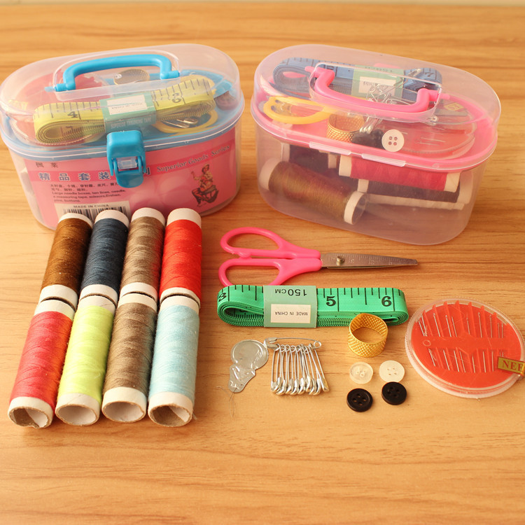 Household Sewing Box Fabric Sewing Needle Set Sewing Kit Multi-Functional Portable Organizing Treasure Box