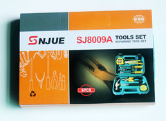 SNJUE 9-Piece Home Hardware Tool Set Hammer Practical Gift Tool Set Combo Tool 8009B