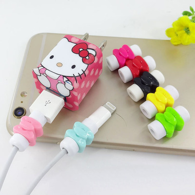 厂家创意手机数据线保护套 iPhone充电线蝴蝶结i线套防断裂赠品|ms