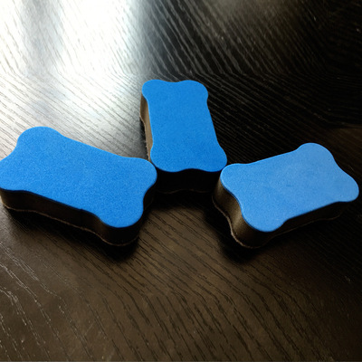 批發EVA 毛氈絨布小號狗骨頭帶磁黑板擦 白板擦低價直銷