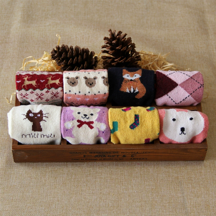 Демисезонные Woolen тёплые Cartoon колготки до колена, средней длины