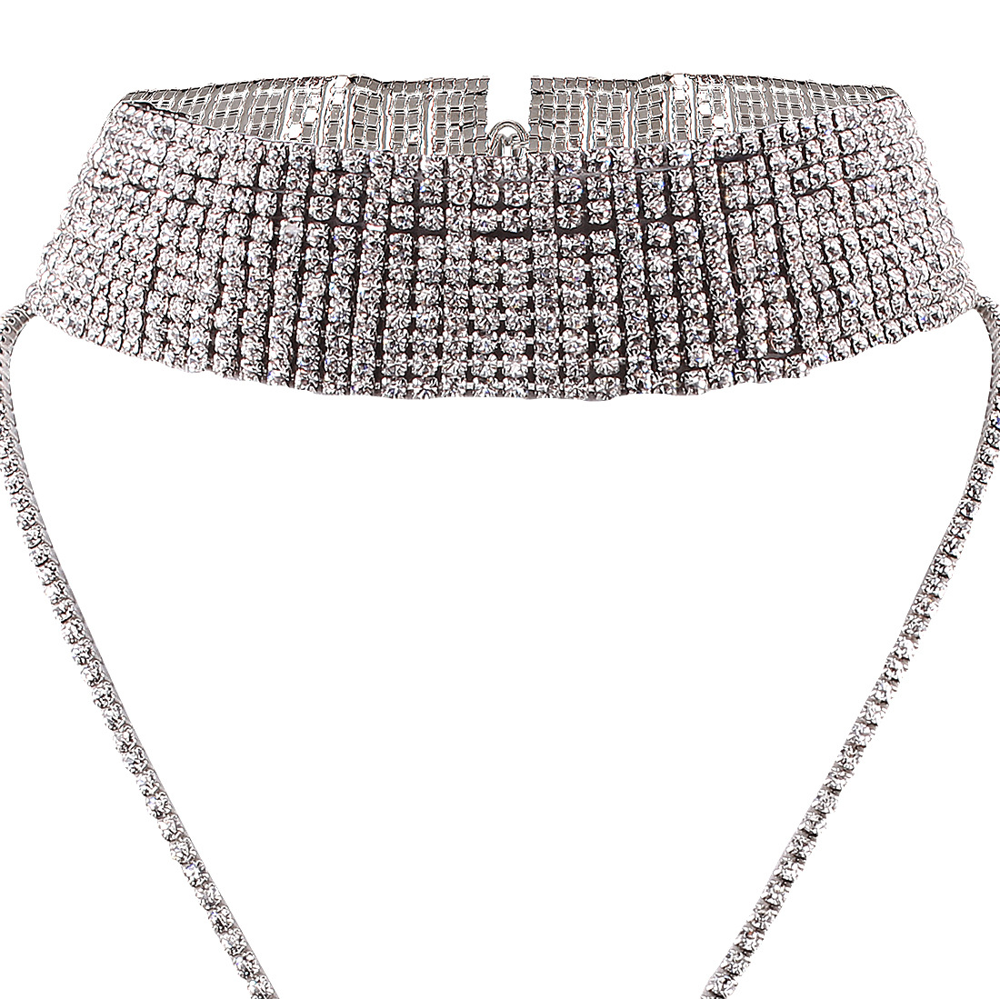 1 N4963 Europäische Und Amerikanische Mode Persönlichkeit Schmuck Europäische Version Beliebte Halskette Choker Trend Ige Frau Mehr Schicht Ige Volle Diamant Halskette display picture 7