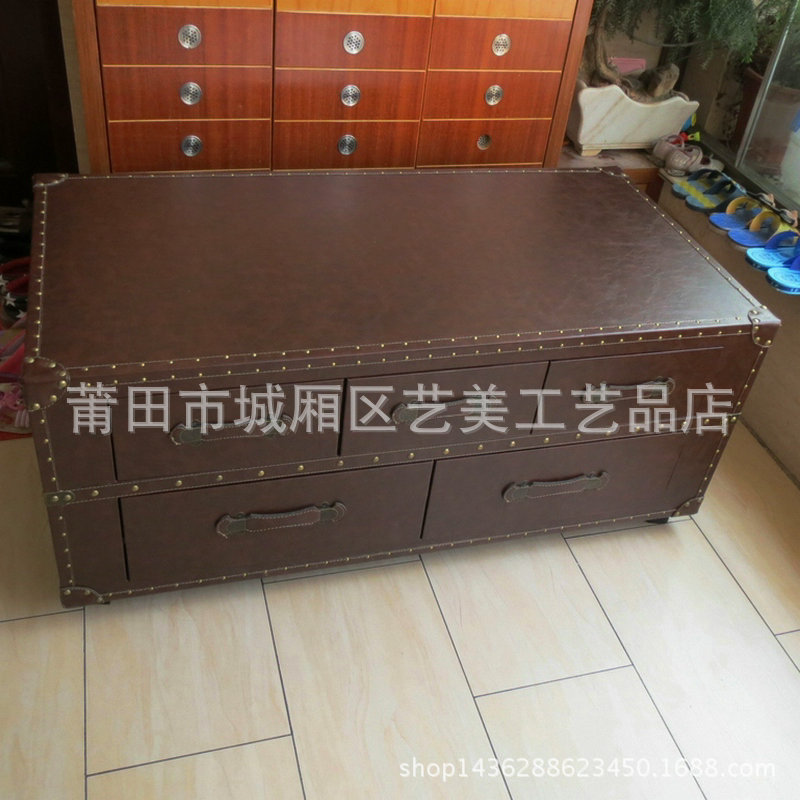 实木家居五抽茶几大号家居店面陈列道具茶桌多功能桌厂家订做|ms