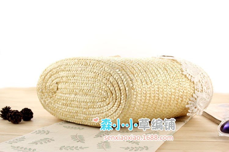 New Fashion Wheat Straw Woven Lace Bag Wholesale Nihaojewelry display picture 3