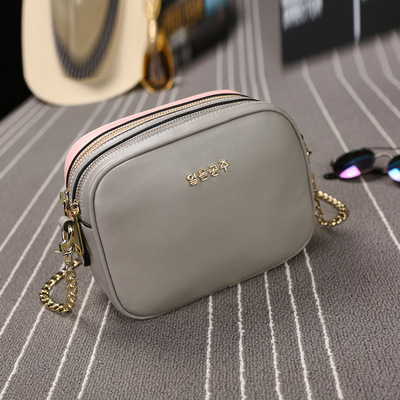 定做真皮女包 单肩斜挎链条小方包 厂家批发免费代理加盟