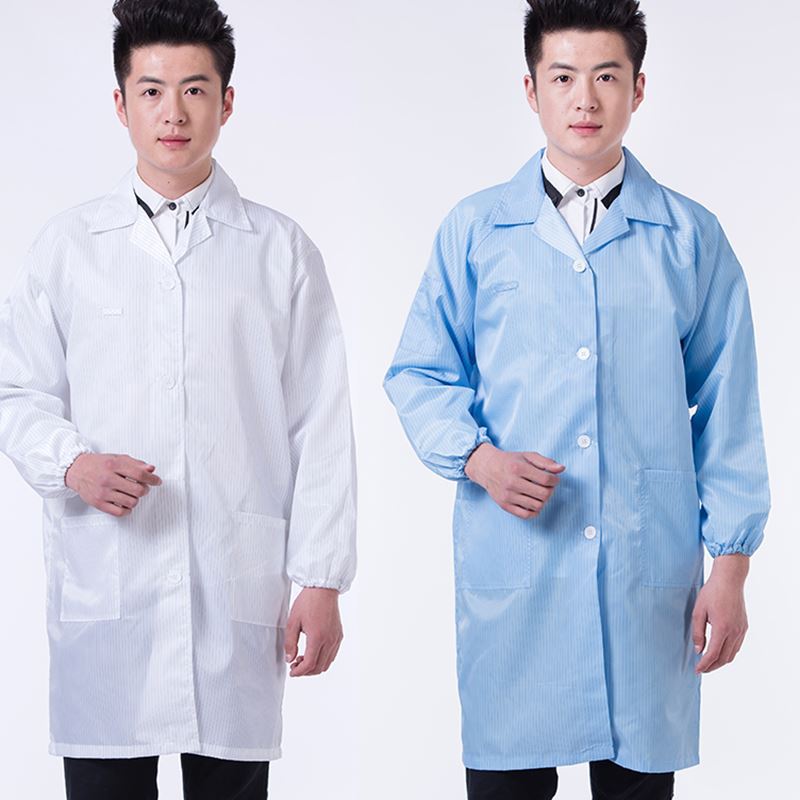 防静电大褂工作服工人工厂 无尘净化洁净服蓝白大褂
