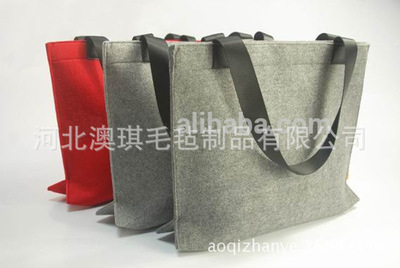 定做促销宣传手提包 大容量毛毡包毛毡单肩大包手提包加印logo|ms