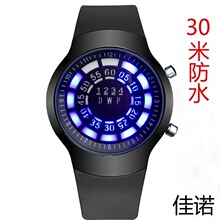 新款LED滚珠手表时尚学生LED手表 韩版男表潮流时尚果冻表防水