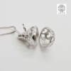 Small silver bracelet handmade, spherical pendant flower-shaped, aromatherapy