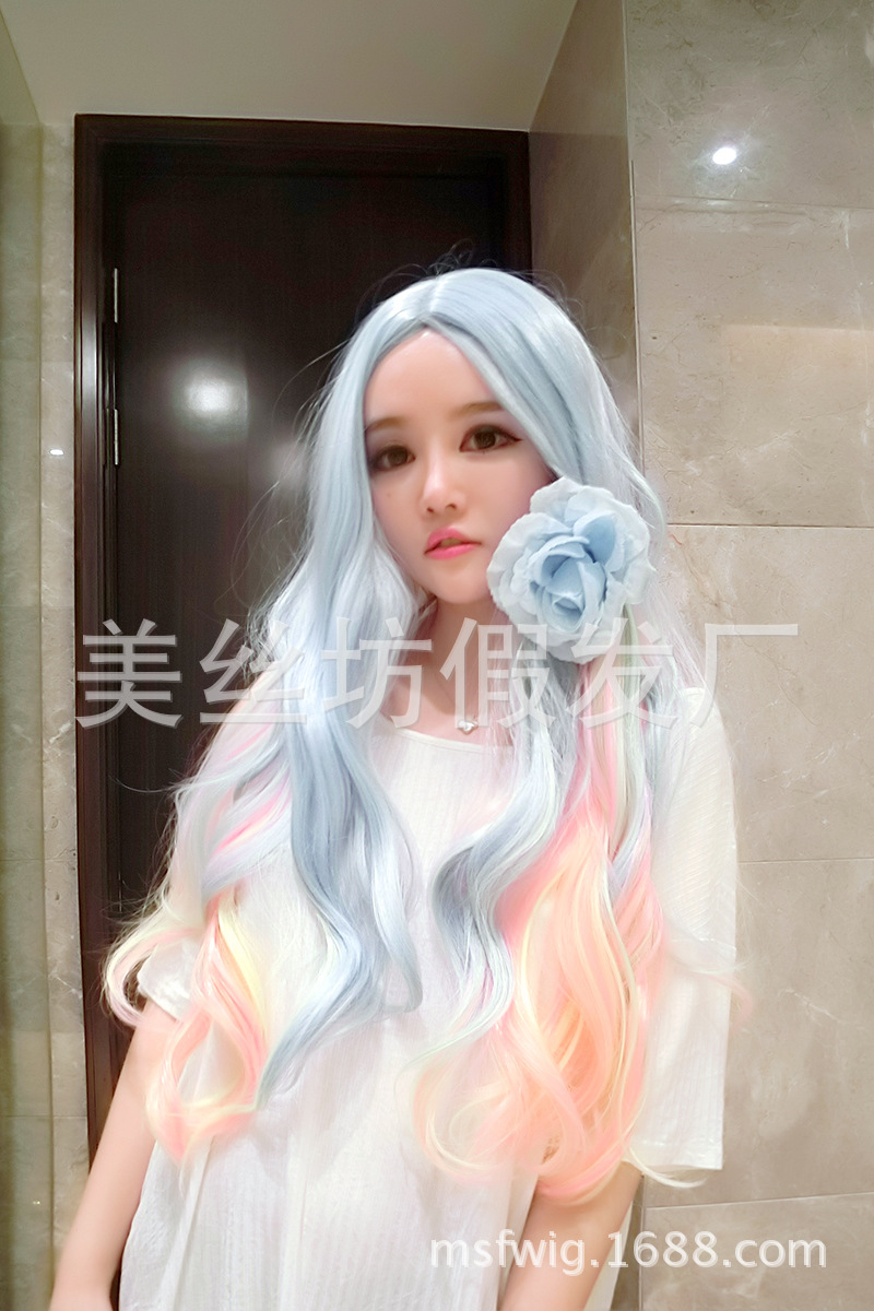 Harajuku Gradient Wig Middle score scalp colour Wig Sweet Lovely type COS daily TaoBao Source of goods