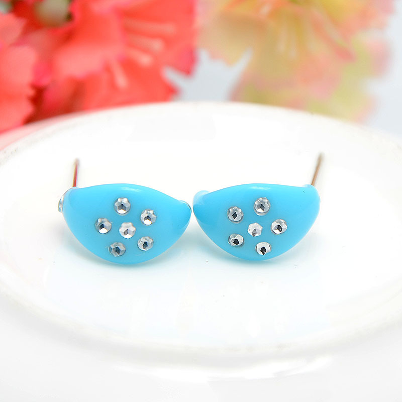 小飾品混批 新款韓版半圓花形耳釘批發 地攤防過敏耳飾金屬耳針