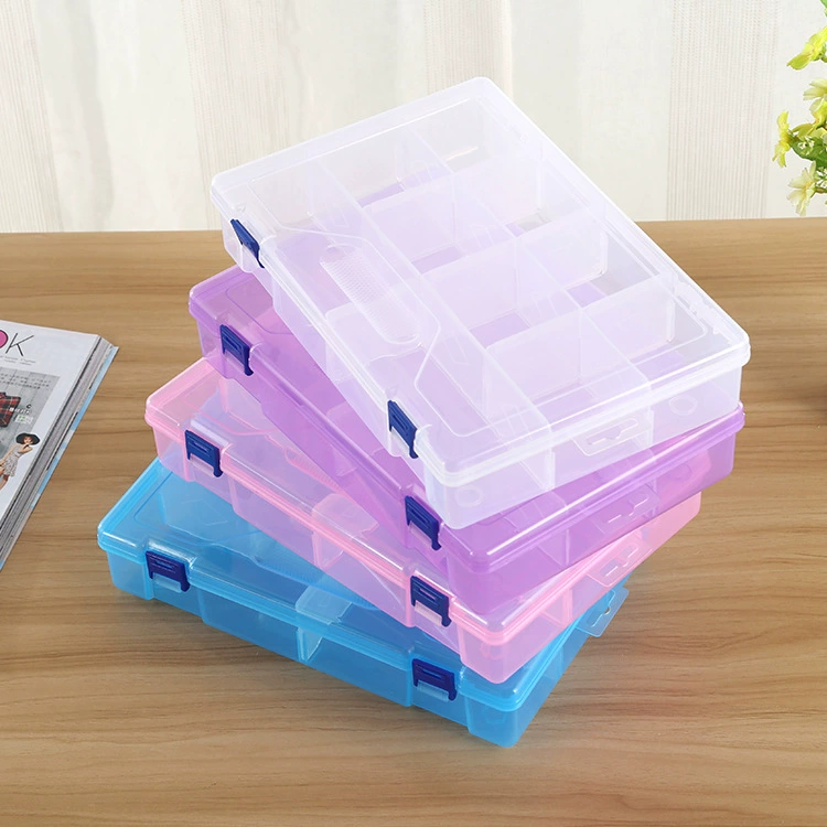 Storage box, beads, transparent plastic big accessories, increased thickness, 10 cells