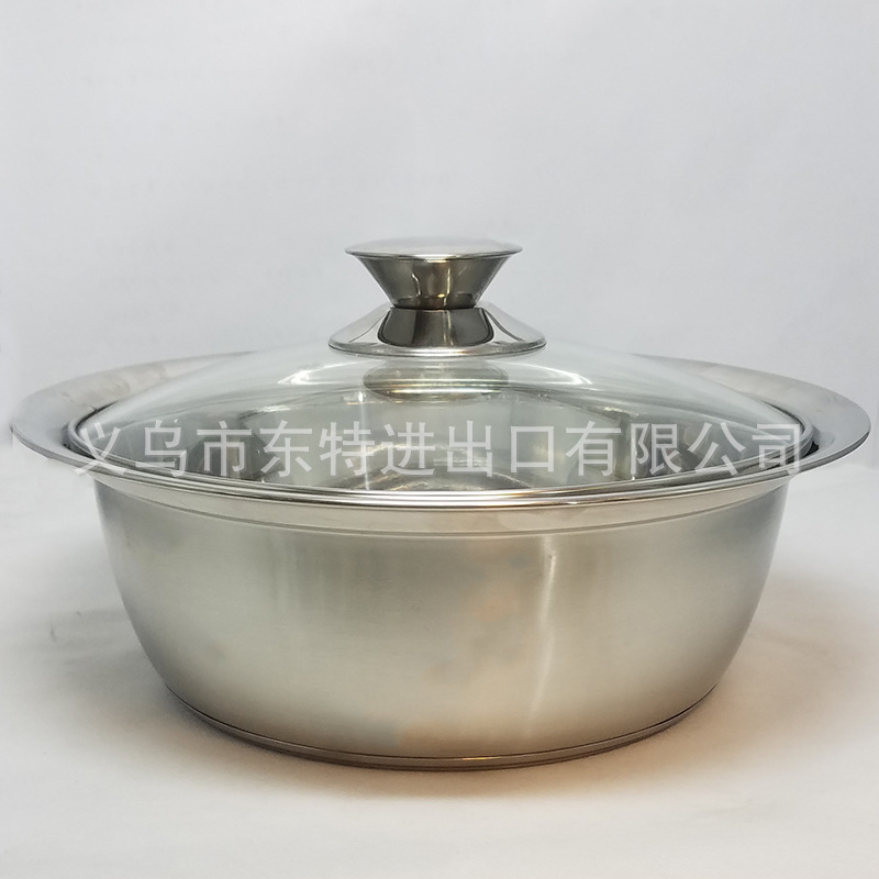 Factory direct sales of stainless steel multi-purpose double-base soup pot, household soup pot, noodle soup pot, gift pot detail image 2
