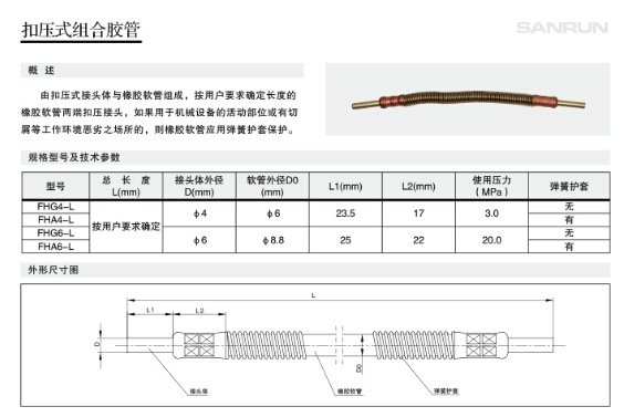厂家 FH型扣压式组合胶管 胶管