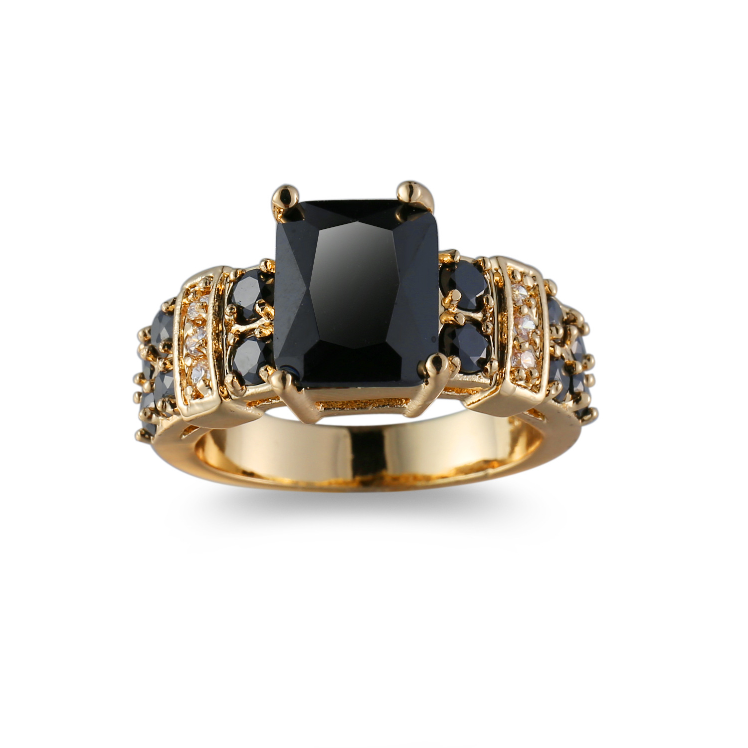 supply of popular jewelry copper inlaid zircon jewelry popular punk style men and women's colorful gold plated rings_ipsvogv.com