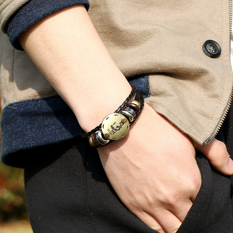 Fashion Constellation Pu Leather Handmade Bracelets