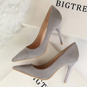 1026 han edition fashion contracted fine with high heels suede shallow mouth pointed sexy nightclub show thin women's sh