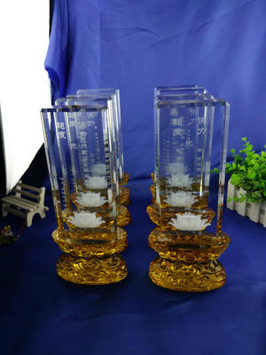 豪華水晶靈牌 琉璃蓮花底座 殡葬祭祀供奉用品