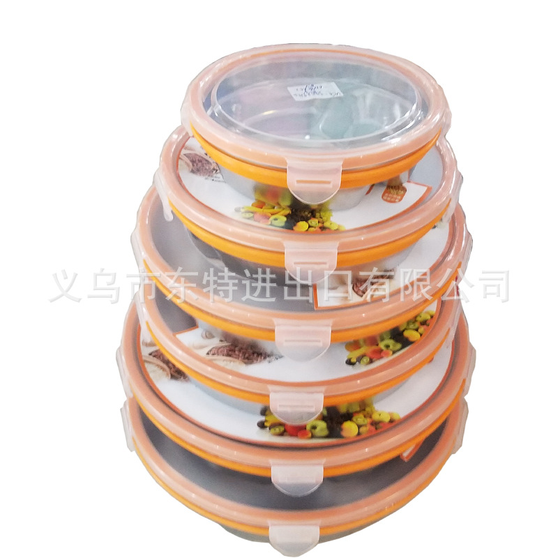 Stainless steel transparent lid children's fast food plate, anti-odor cross-contamination, multi-purpose sealed fast food box, kindergarten tableware detail image 5