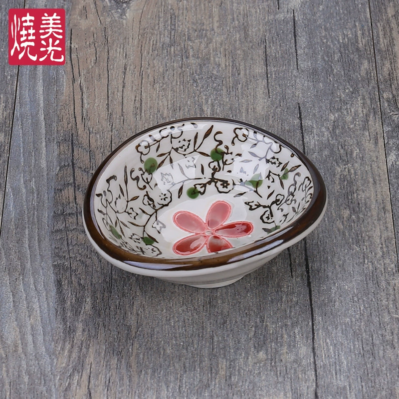 Керамическая плоская тарелка для соусов с рисунком в японском стиле Meiguang Boiled Hand-painted - стиль - маленькая творческая посуда для соусов