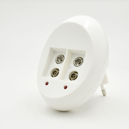 EU Standard Plug Global Voltage 9V Battery Charger Universal for Lithium, Nickel-Hydride, and Nickel-Cadmium, Auto Shut Off When Fully Charged