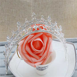 大气欧式巴洛克奢华复古水晶柱大皇冠头饰 结婚新娘饰品发饰配饰