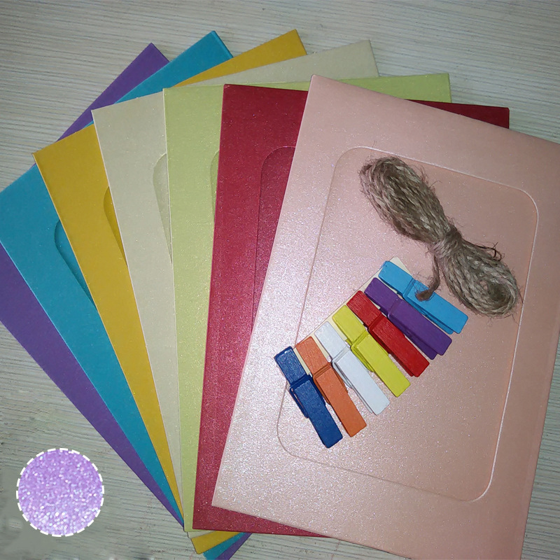6 inch fluorescent color hanging paper photo frame 7 cute cartoon photo wall send hemp rope color clip personality decoration