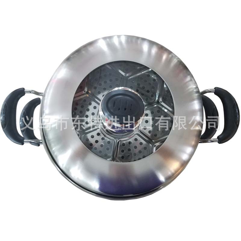 Factory direct sales of stainless steel steamer with combined lid and bottom, double-ear, multi-purpose household steamer drawer detail image 6