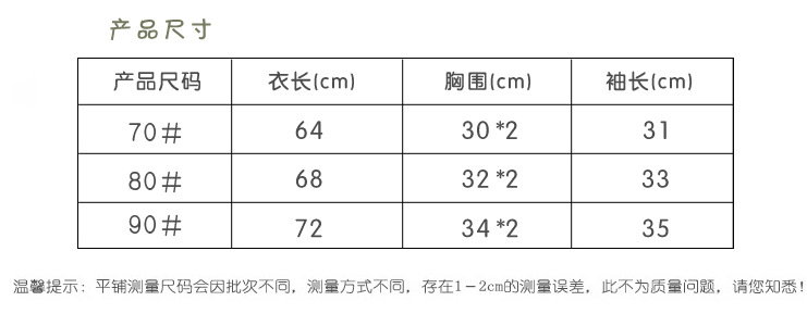 毛衣哈衣尺寸