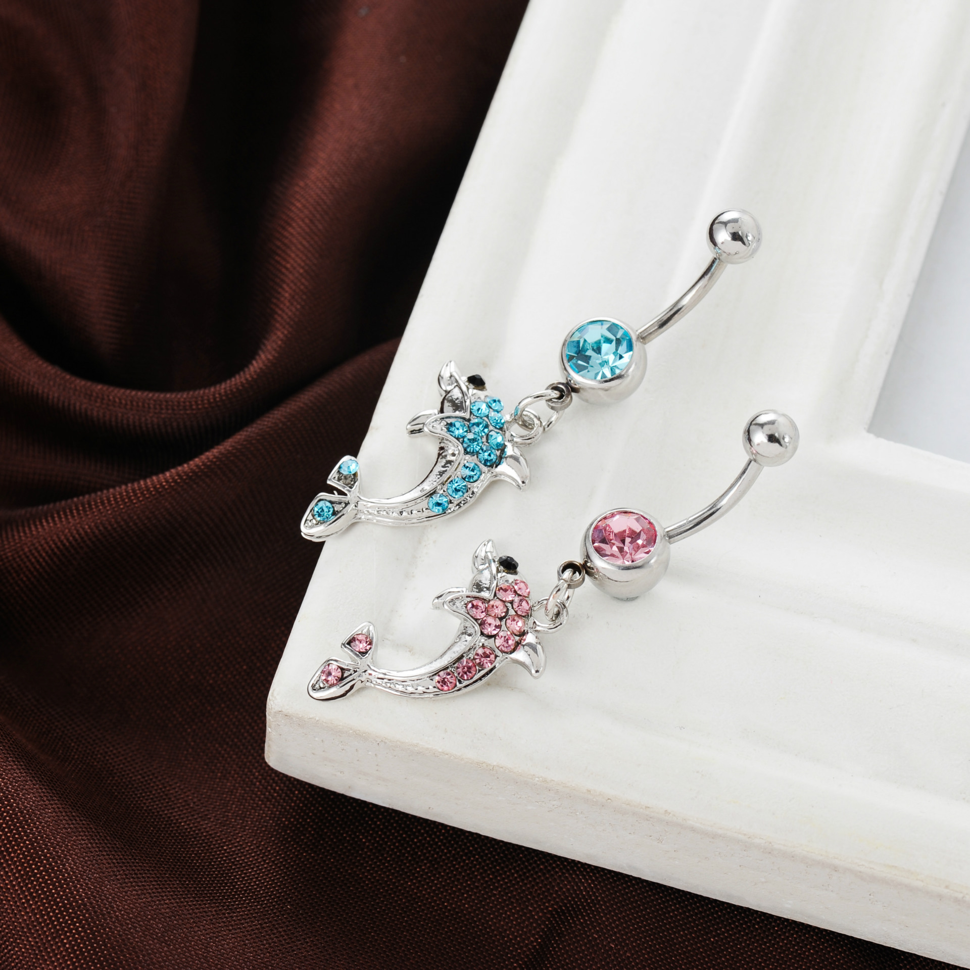 Fashion Piercing Jewelry Diamond Dolphin Alloy Navel Nail display picture 2