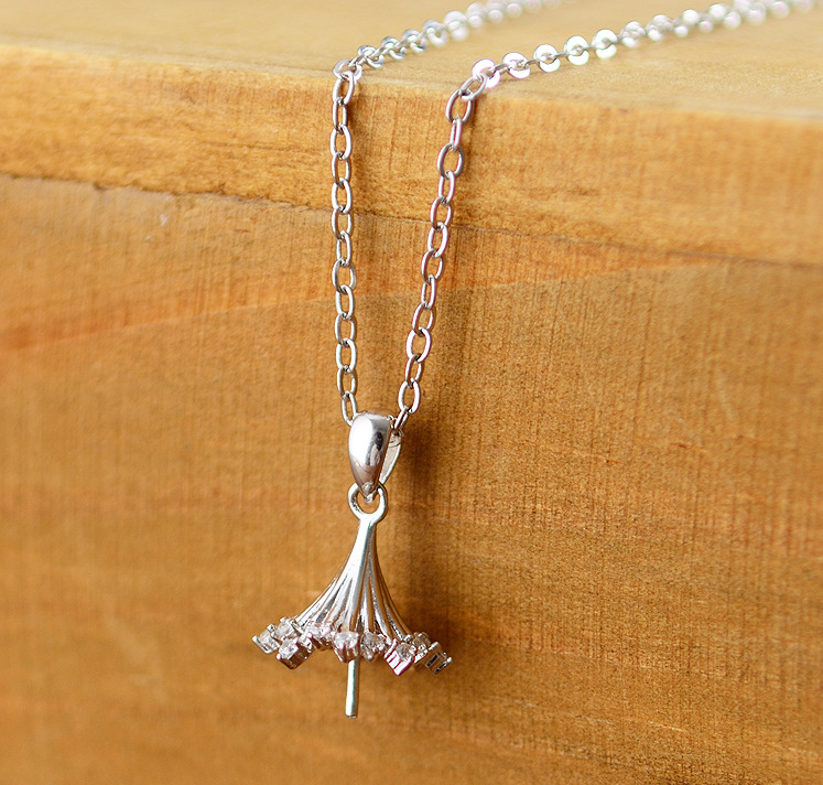 Silver Korea Flowers necklace(Empty tray pendant) NHDY0061-Empty tray pendant