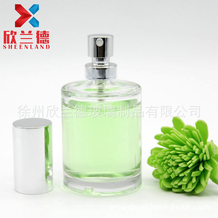 厂家供应优质35ml圆柱形卡口香水玻璃瓶 圆柱平肩