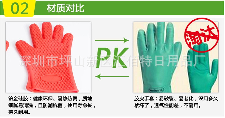 五指矽膠手套