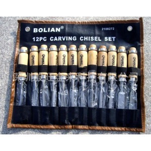 正品bolian 12PCS雕刻刀/凿子7凿刀带工具袋