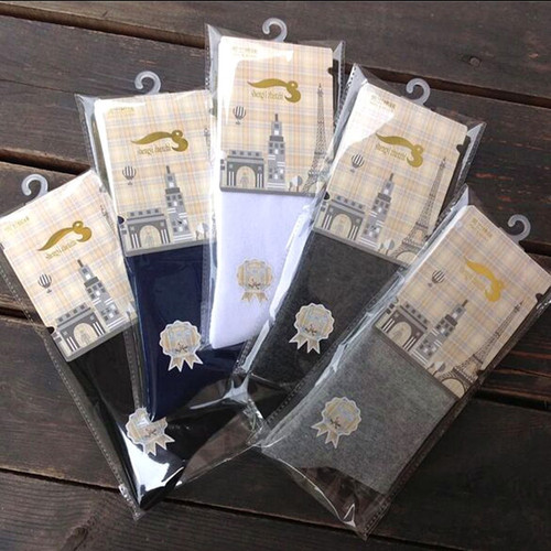 Manufacturer's self-sold independent packaging mid-tube cotton socks for men solid color business high cotton content gift socks spring and autumn men's socks